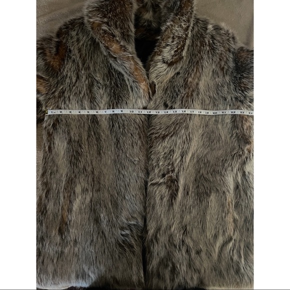 ‼️SOLD‼️Dennis Basso brown/grey faux fur coat sz small - Picture 4 of 5